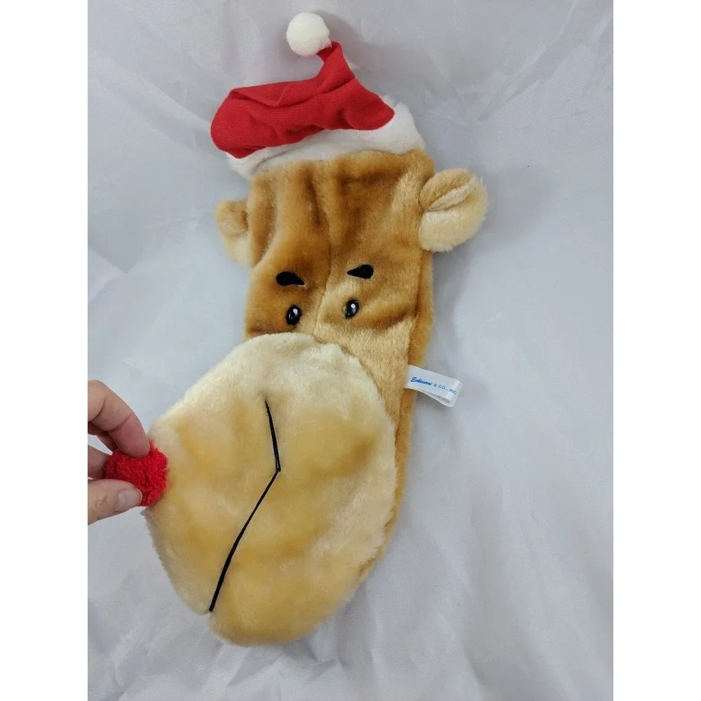 Reindeer Plush Christmas Stocking Sack 17 Inch Echiverri  & Co‎